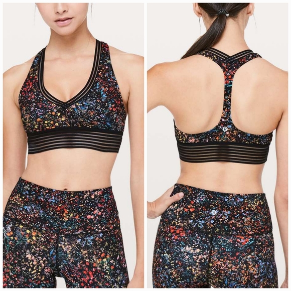 Lululemon Find Focus Bra Flowerescent Multi/Black size 6 - Picture 1 of 8